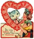 Biglietto vintage di San Valentino con gatti
